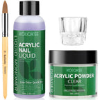 Kolqkee acrylic nail kit front view with monomer bottle and powder