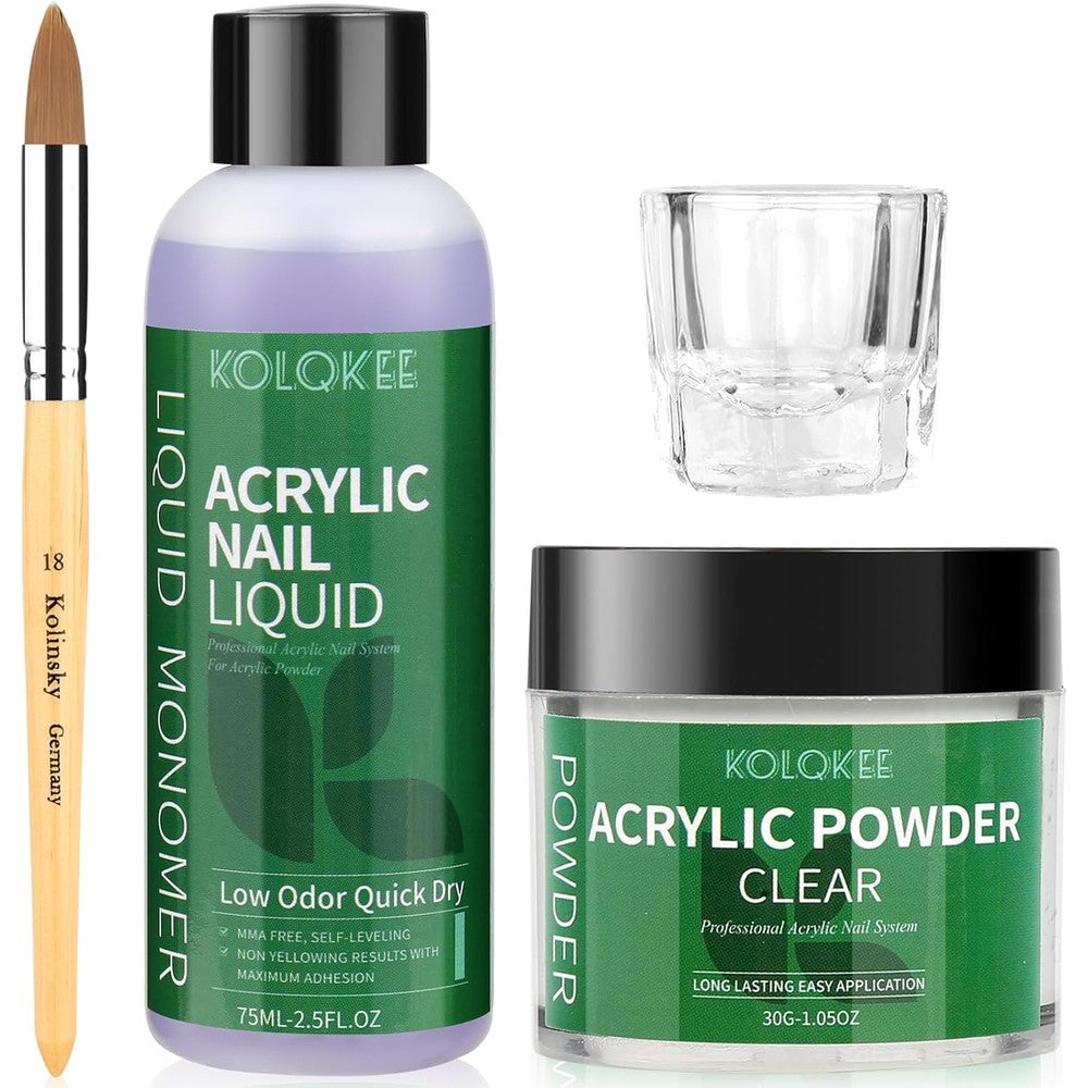 Kolqkee acrylic nail kit powder and liquid set front view