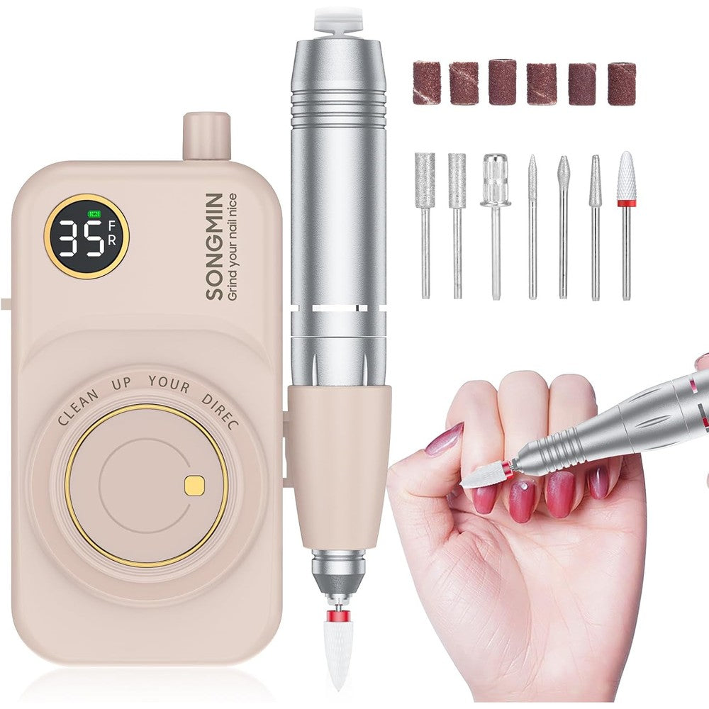 Jewhiteny Songmin professional portable nail drill in pink front view