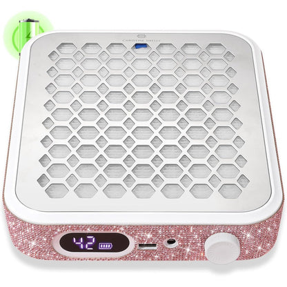 Christine Shelly pink rechargeable nail dust collector front view