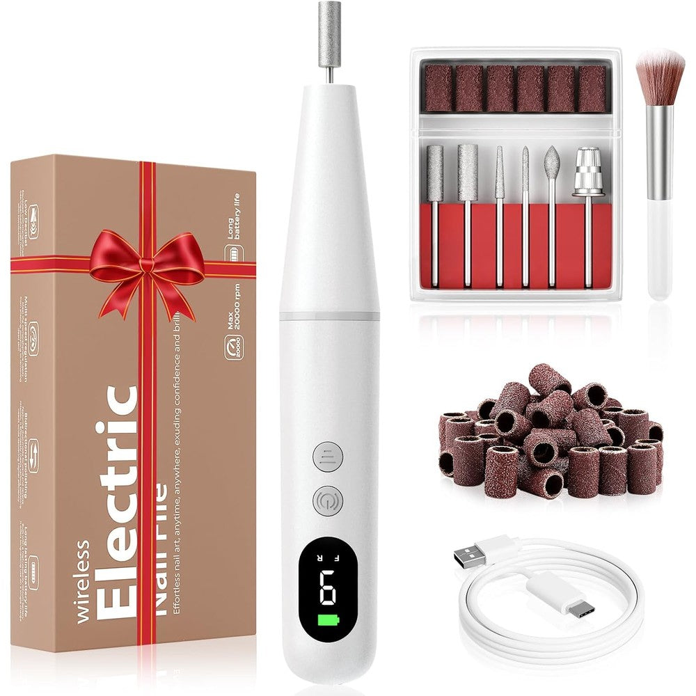 Ccigedy cordless electric nail drill kit front view