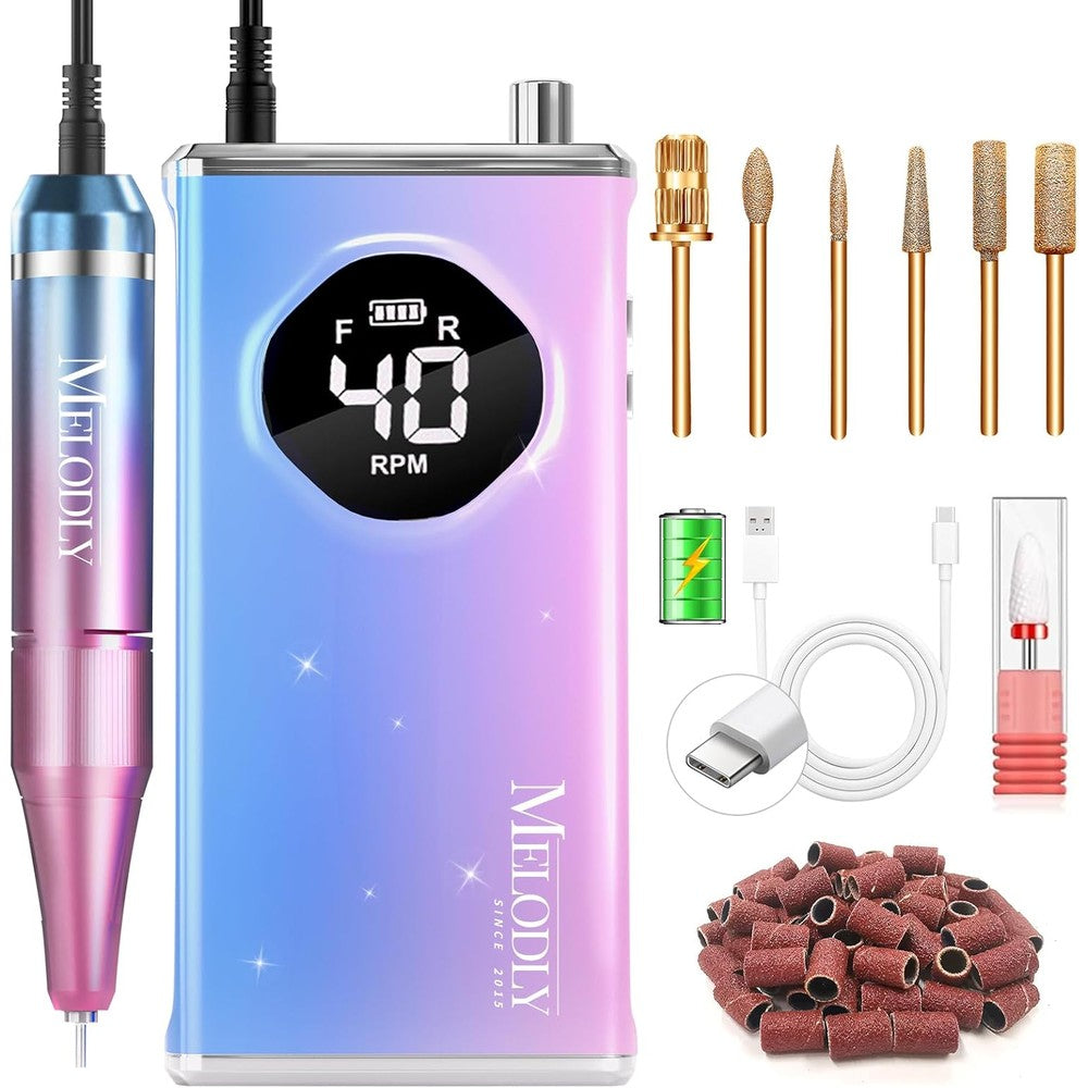 Melodly professional electric nail drill kit front view