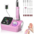 Pyvola professional electric nail drill front view with pink base and LED display
