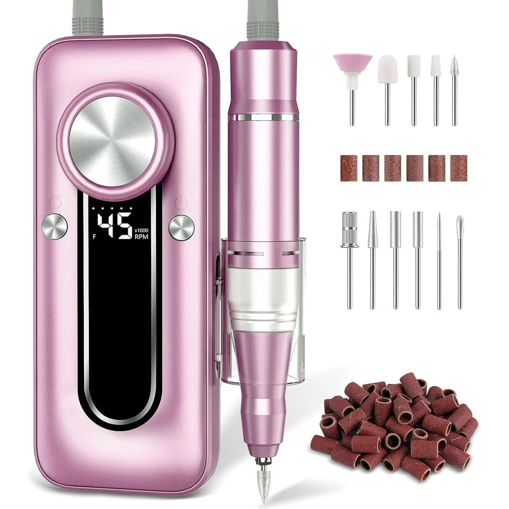 Tuobeo 45000 RPM electric nail drill kit front view professional device