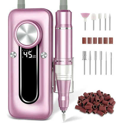 Tuobeo 45000 RPM electric nail drill kit front view professional device