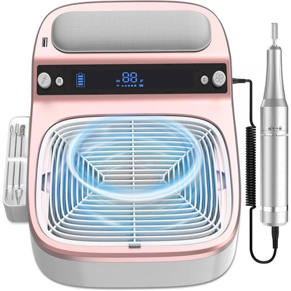 Lubejr 2-in-1 nail dust collector and electric nail drill front view