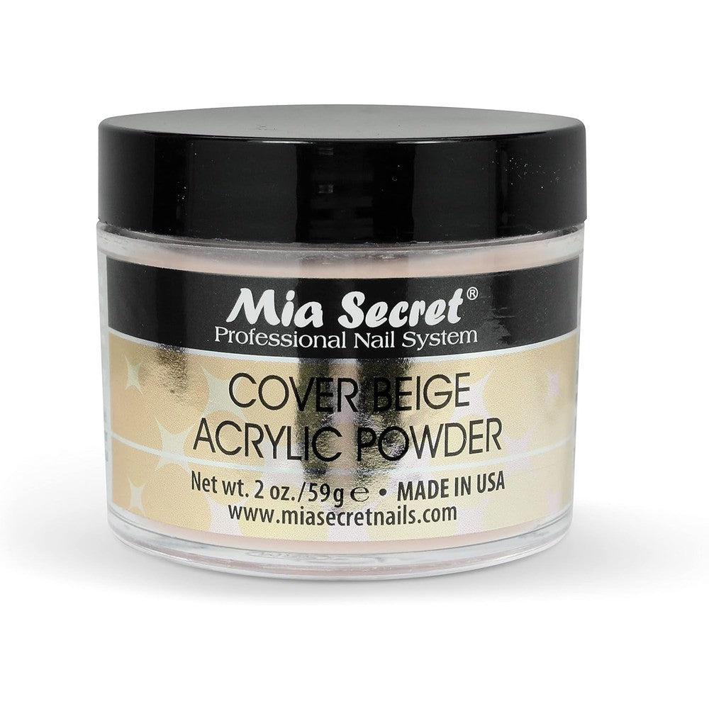 Mia Secret Cover Beige Acrylic Powder front view bottle for salon extensions