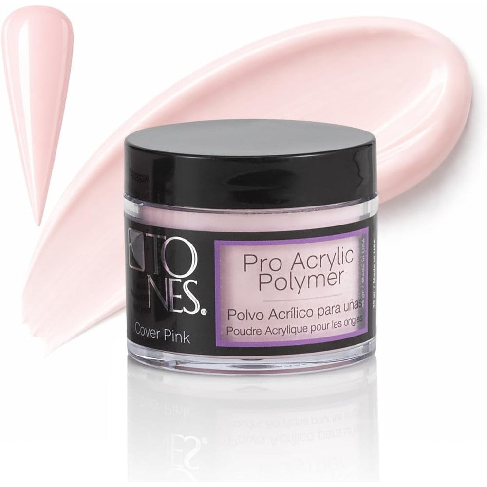 Tones Pro Acrylic Nail Powder Cover Pink front view packaging jar