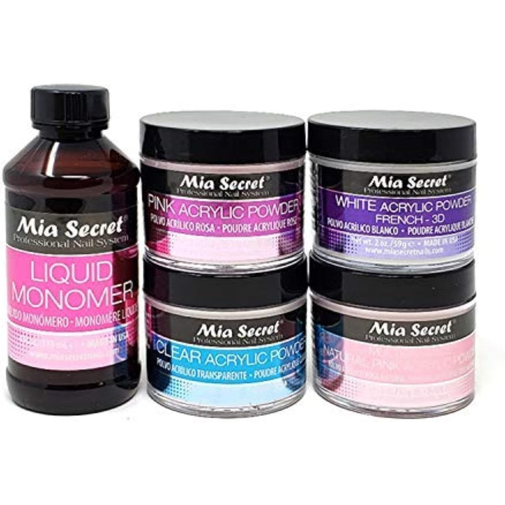 Mia Secret Professional Acrylic Nail System Liquid Monomer and Powder Kit front view