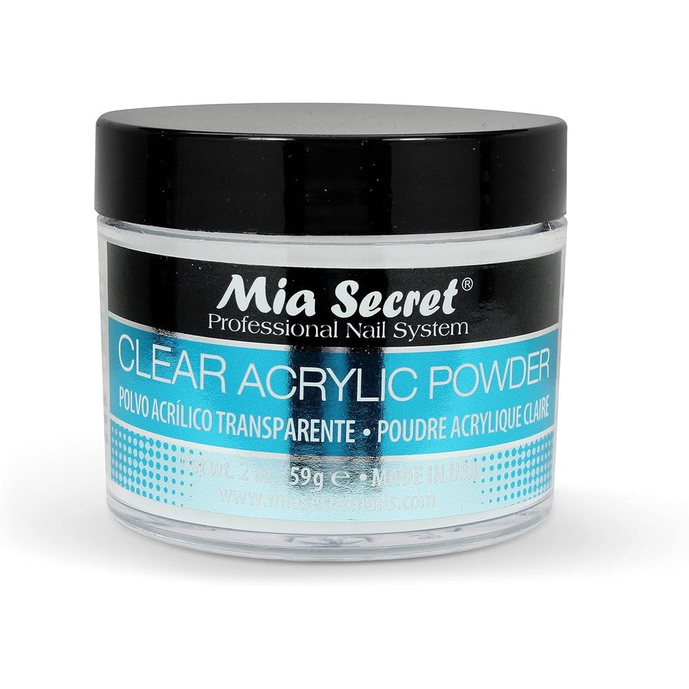 Mia Secret Clear Acrylic Powder professional nail system container front view