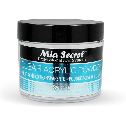 Mia Secret Clear Acrylic Powder professional nail system container front view