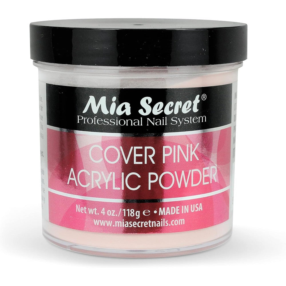 Mia Secret Cover Pink Acrylic Powder four ounce jar front view