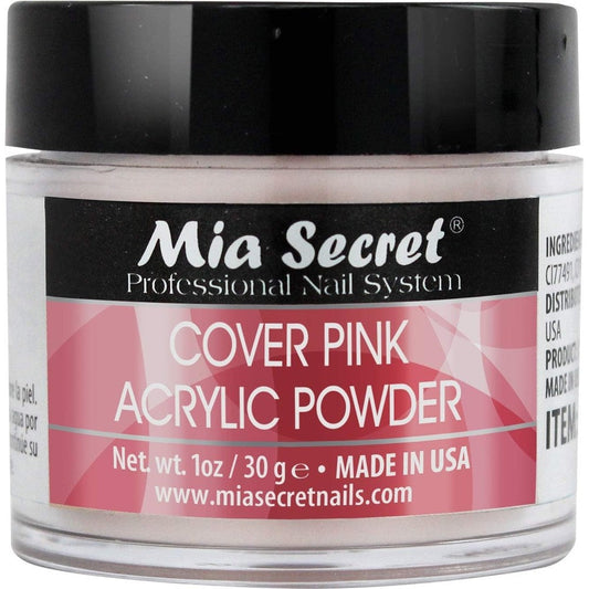 Mia Secret Cover Pink Acrylic Powder 1 Ounce front view jar