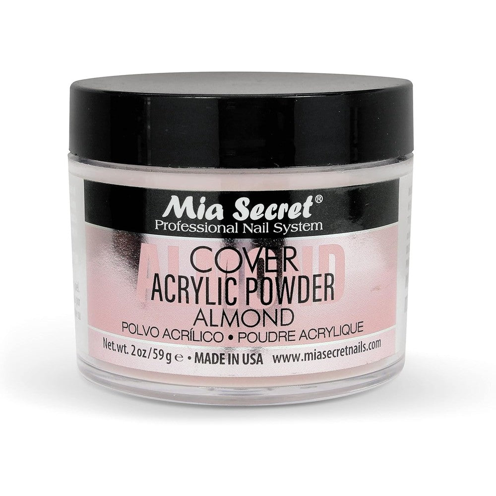 Mia Secret Acrylic Powder Cover Almond 2 Ounce jar front view