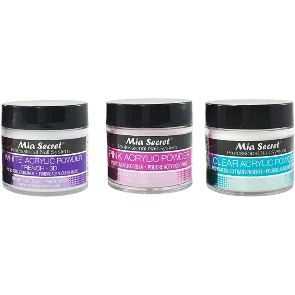 Mia Secret professional acrylic powder set front view for nail art