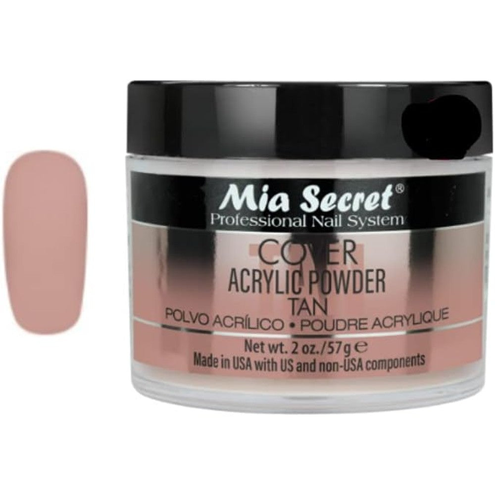 Mia Secret Cover Tan Acrylic Powder 2 Ounce front view