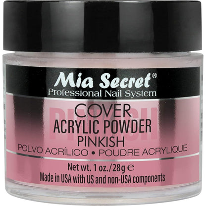 Mia Secret Cover Pinkish Acrylic Powder 1 Ounce jar front view