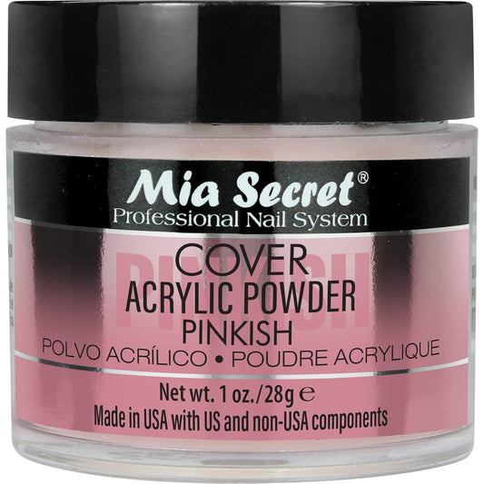 Mia Secret Cover Pinkish Acrylic Powder 1 Ounce jar front view