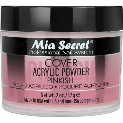 Mia Secret Cover Pinkish Acrylic Powder 2 Ounces container front view