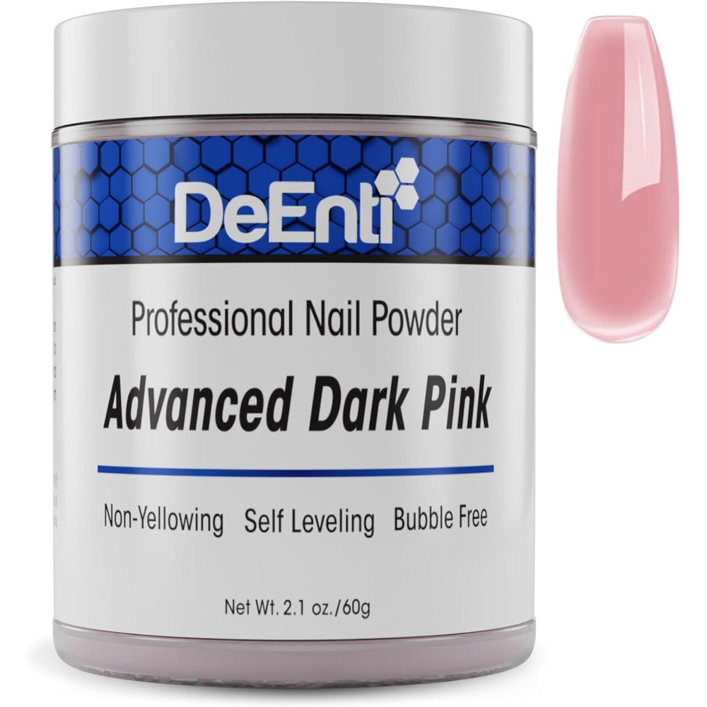 DeEnti Professional Acrylic Nail Powder Dark Pink front view