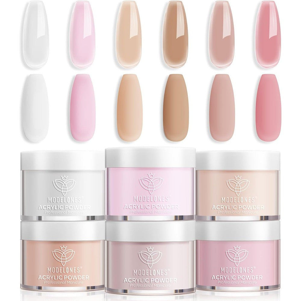Modelones Acrylic Powder 6 Colors Jelly Nude set front packaging view