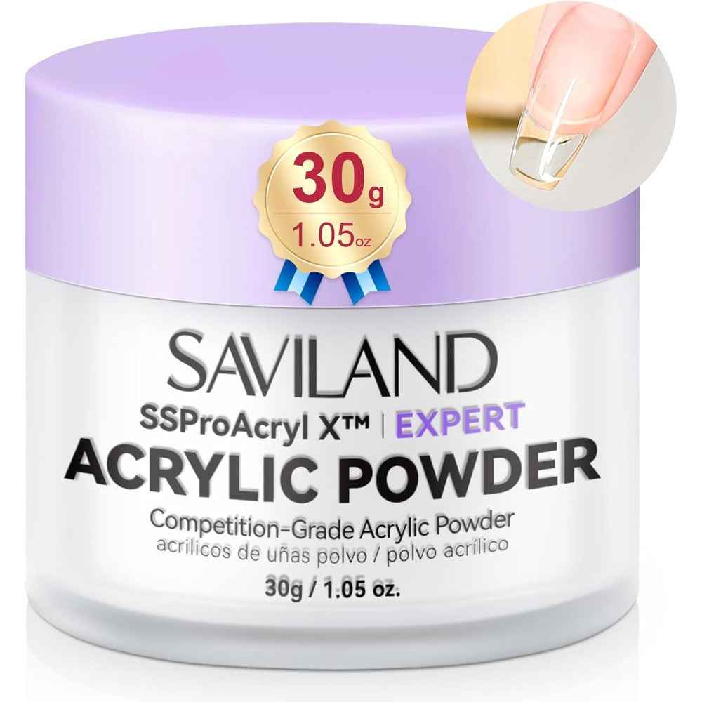 Saviland Ultra-Smooth Clear Acrylic Powder 30g front view