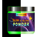 Goodtake green glow in the dark pigment powder jar front view