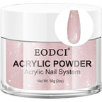 Eodci glitter pink acrylic powder jar front view container