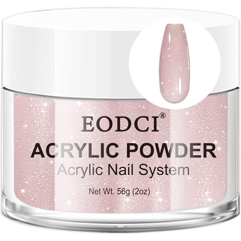Eodci Glitter Pink Acrylic Powder 56 Grams jar front view
