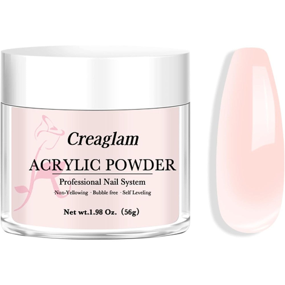 Creaglam Petal Pink Acrylic Powder 56 grams front view