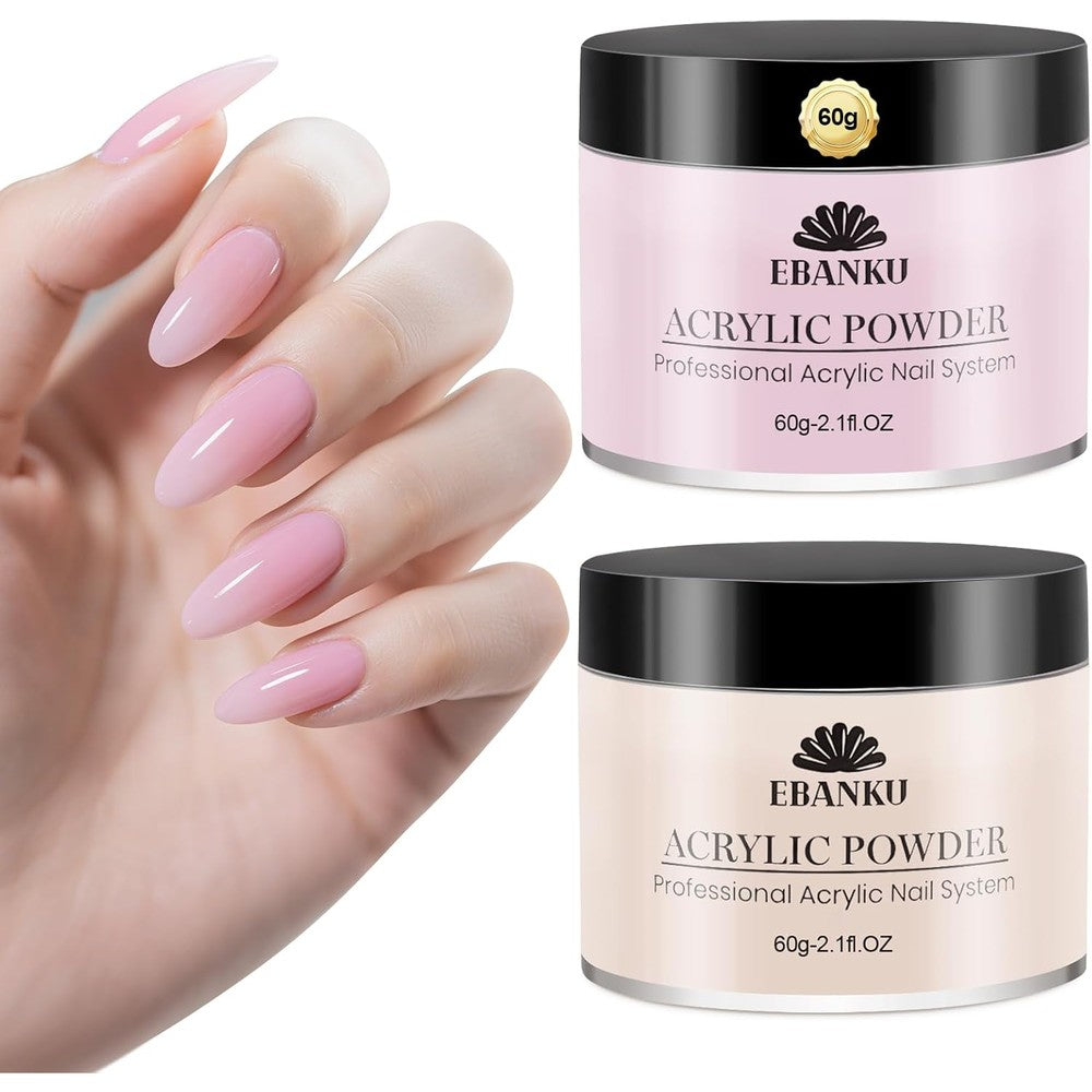 Ebanku Nude Pink Acrylic Nail Powder Set front view