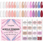 Pro Roop 16 Color Acrylic Nail Powder Kit front view featuring the complete box set and components