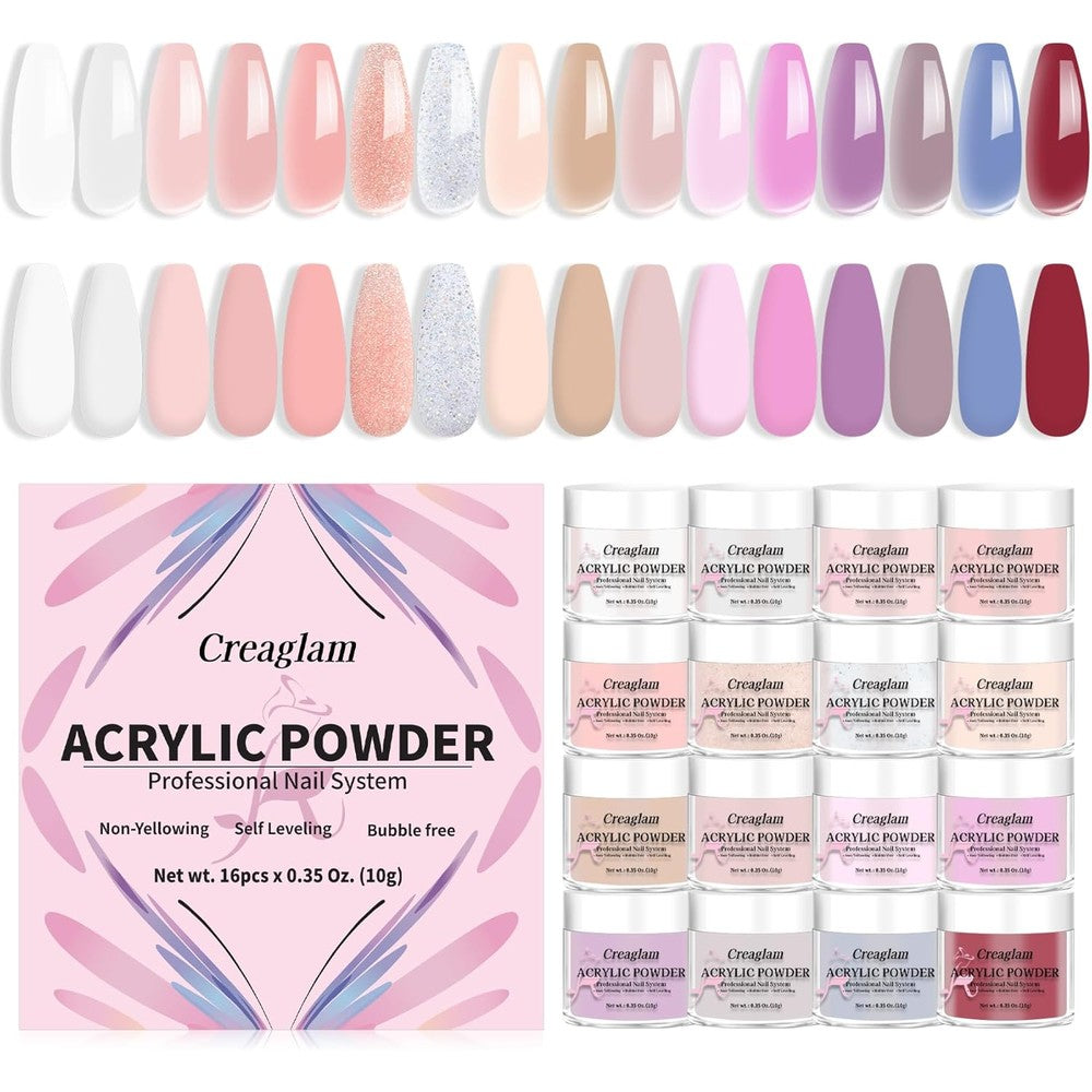 Proroop 16 color acrylic nail powder kit front view packaging
