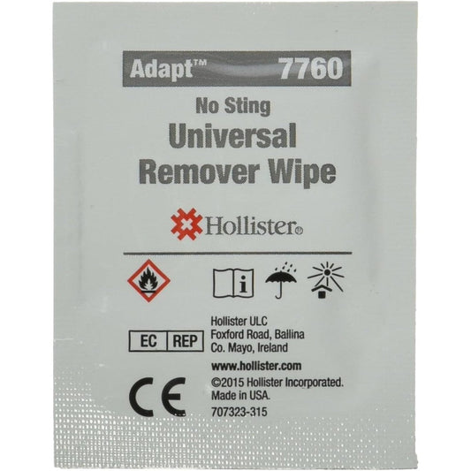 Hollister Adapt 7760 Adhesive and Barrier Remover Wipes front view box packaging