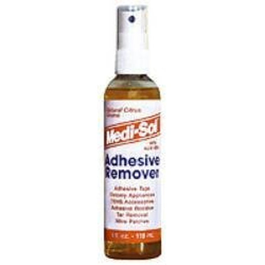 Medi-Sol Adhesive Remover 4 Ounce Bottle front view for medical residue removal.