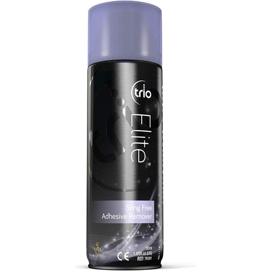 Trio Elite Sting Free Adhesive Remover Spray front view for painless medical tape removal.