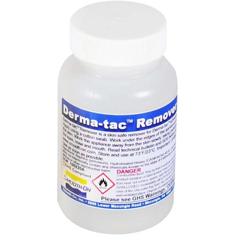 Smooth-On Derma-tac Remover 4 Ounce bottle front view for professional silicone adhesive removal.