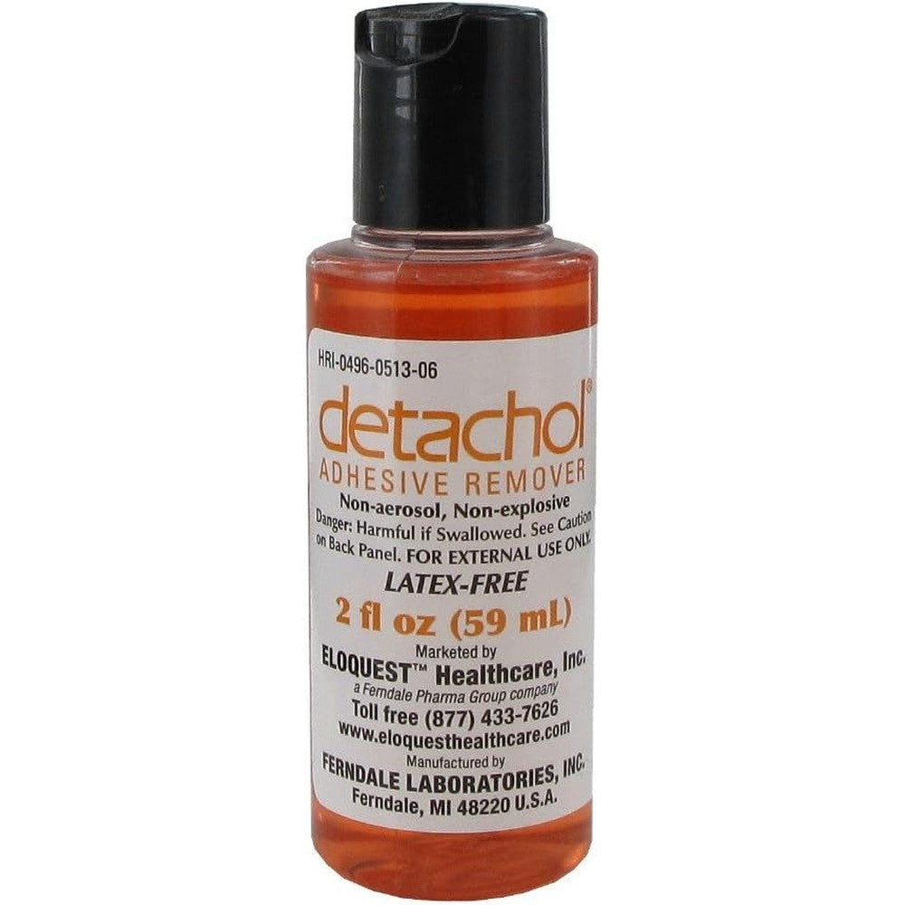 Ferndale Laboratories Detachol Adhesive Remover 2 Ounce bottle with dispenser cap for medical adhesive removal.