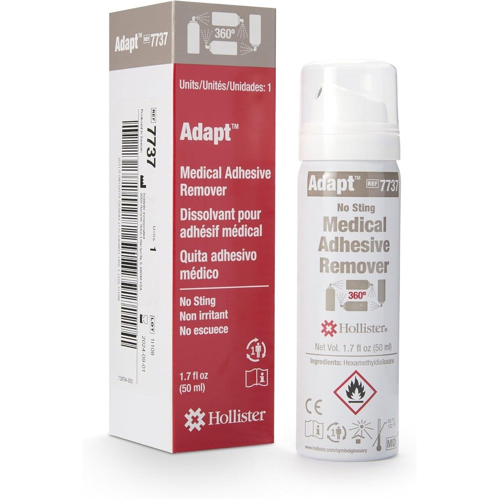 Hollister Adapt medical adhesive remover spray 7737 50ml front view for ostomy care