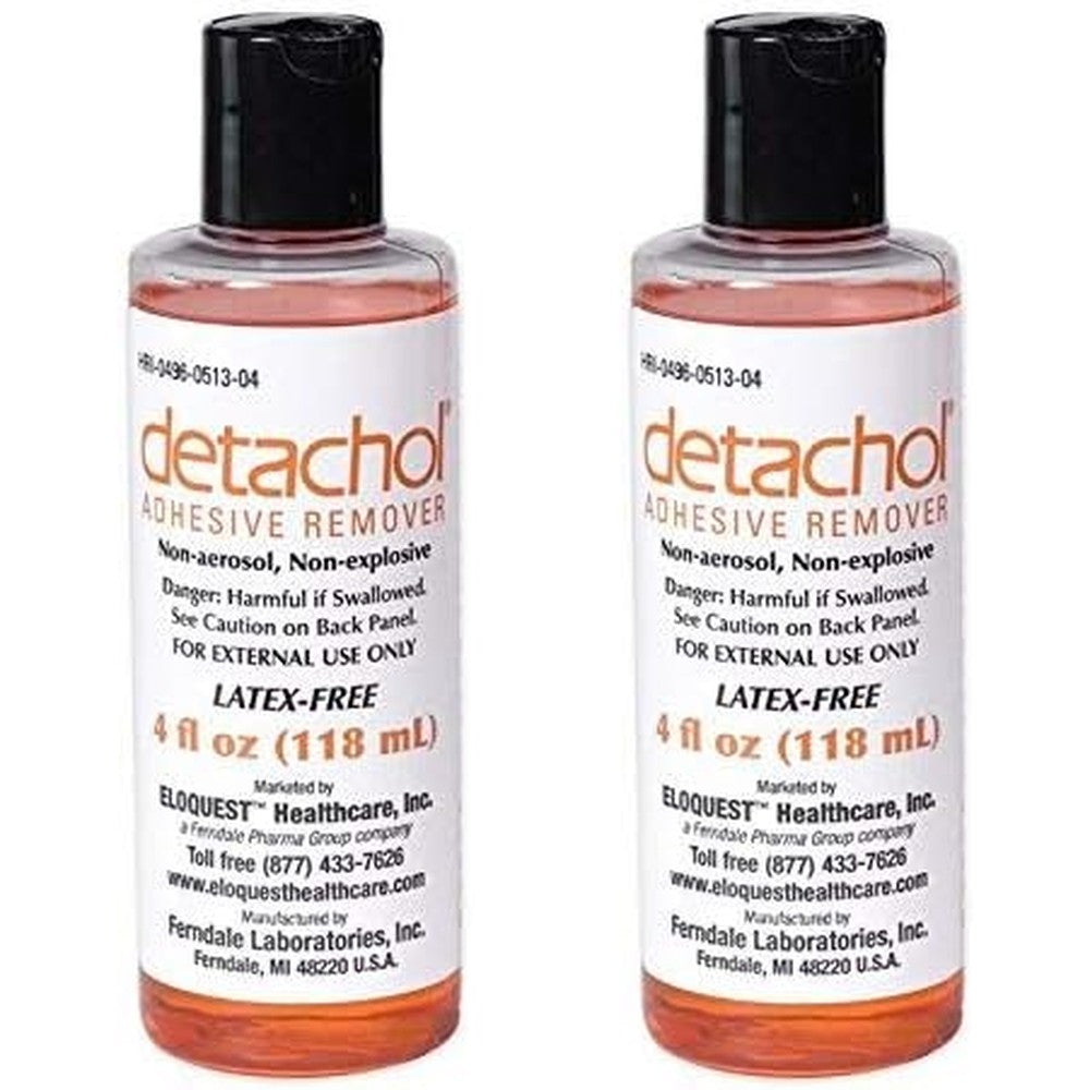 Ferndale Laboratories Detachol Adhesive Remover 4 Fluid Ounce bottle with dispenser cap for medical adhesive removal.