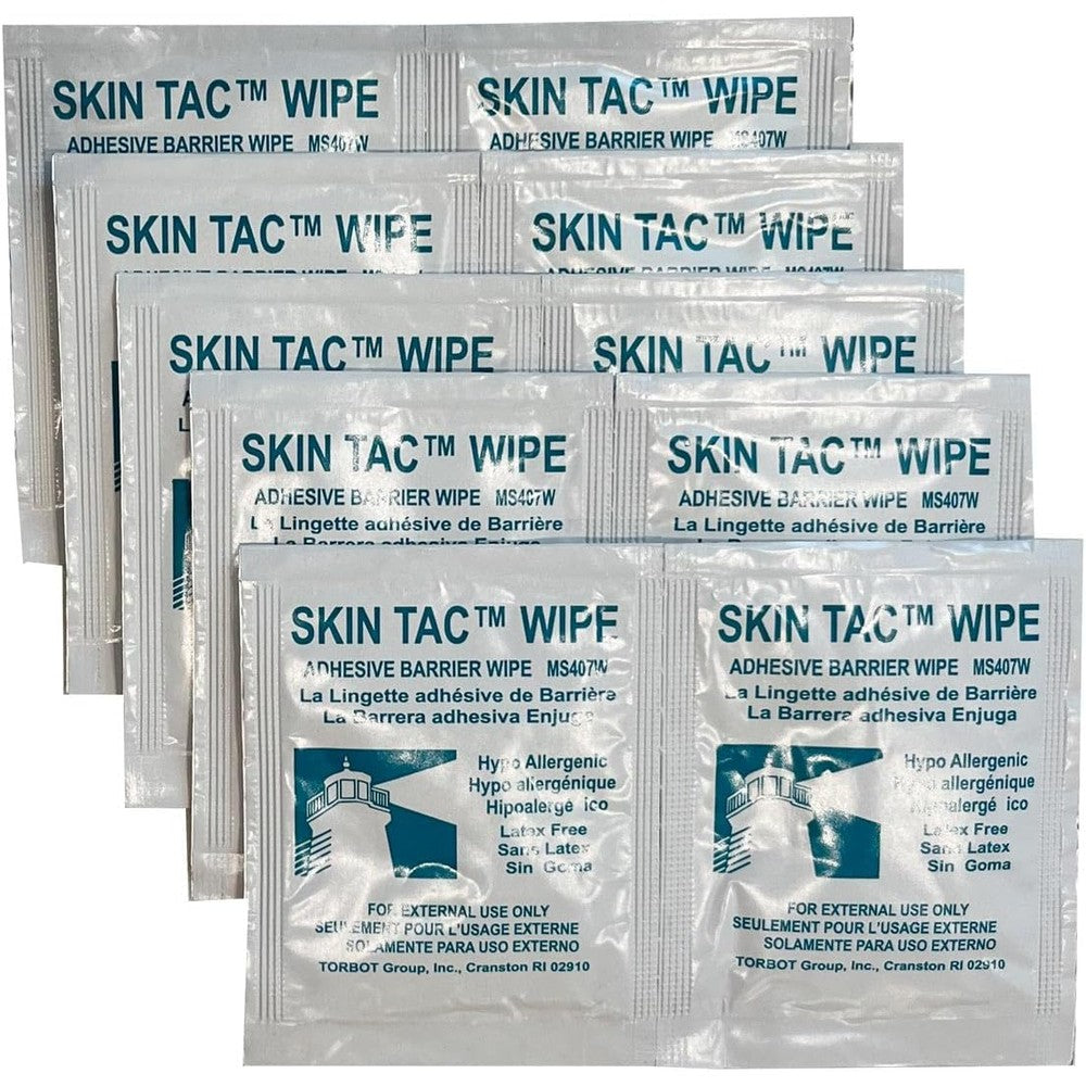 Skin-Tac Adhesive Barrier Wipes 10 Pack front view for medical device adhesion