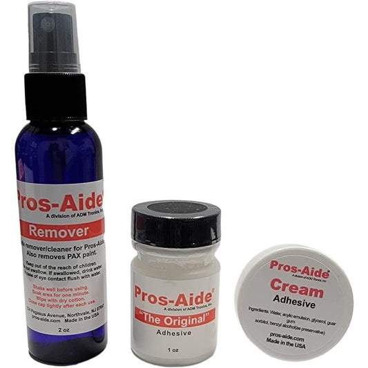 Pros-Aide Original Adhesive Cream and Remover Kit front view professional prosthetic makeup supplies