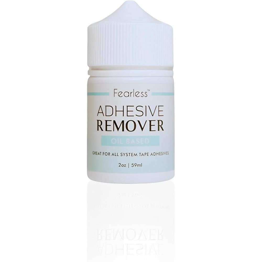 Fearless Tape Adhesive Remover front view drip-top bottle for skin residue.