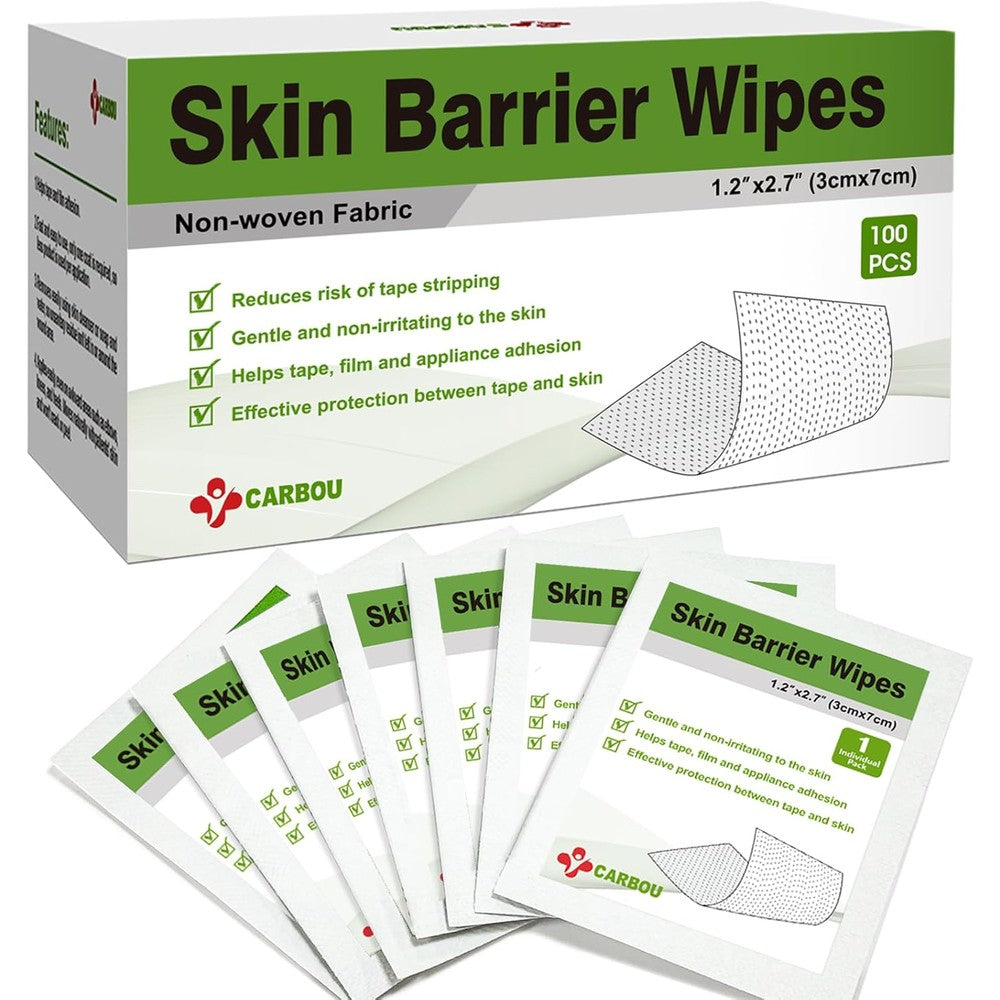 Carbou Skin Barrier Wipes box front view 100 pack