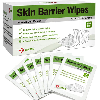 Carbou Skin Barrier Wipes box front view 100 pack