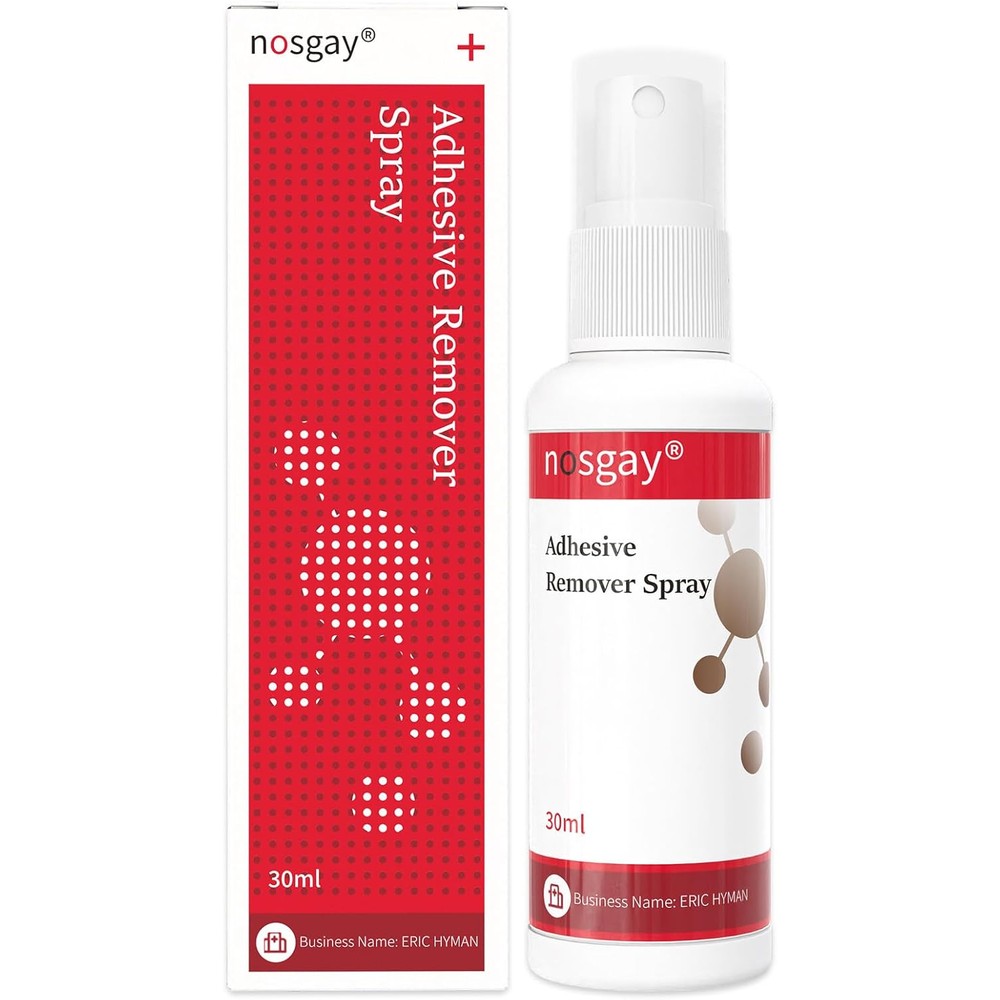 Nosgay Adhesive Remover Spray 30ml front view for medical tape removal.