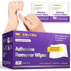 Livaclean Health Adhesive Remover Wipes 100 count box front view for medical residue removal.