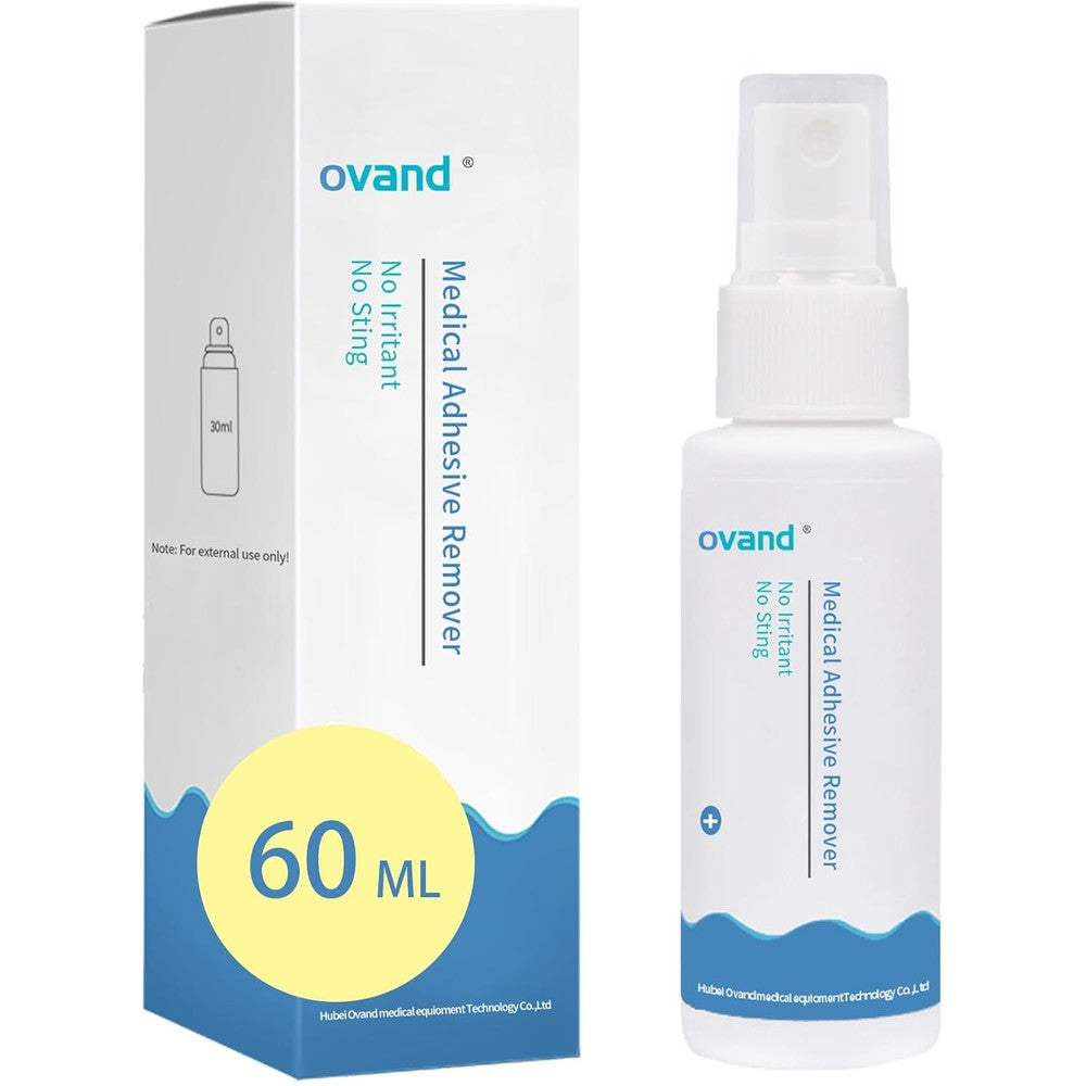 Ovand No Sting Medical Adhesive Remover 60ml front view for ostomy care.