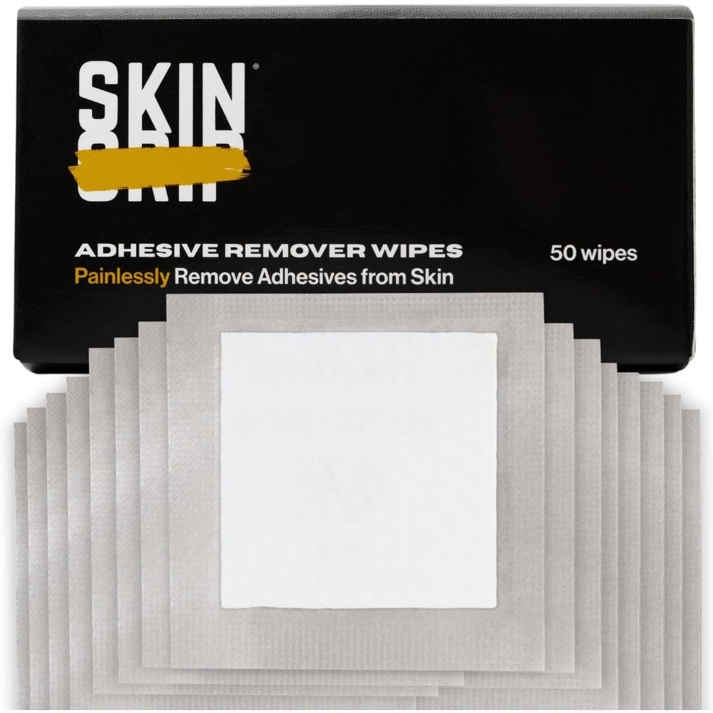 Skin Grip adhesive remover wipes 50 count box front view
