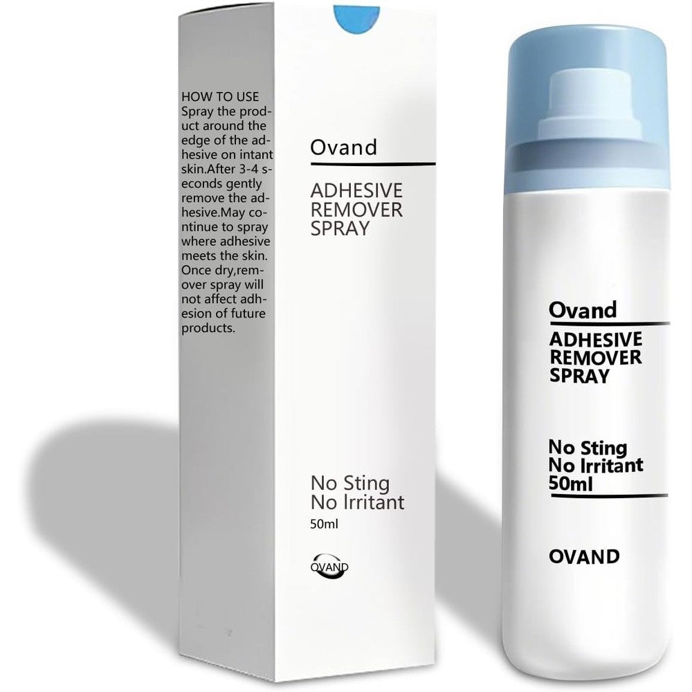 Ovand Adhesive Remover Spray 50ml bottle front view for medical tape removal